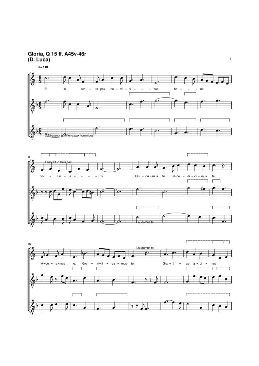 Gloria, Q 15 ff. A45v-46r