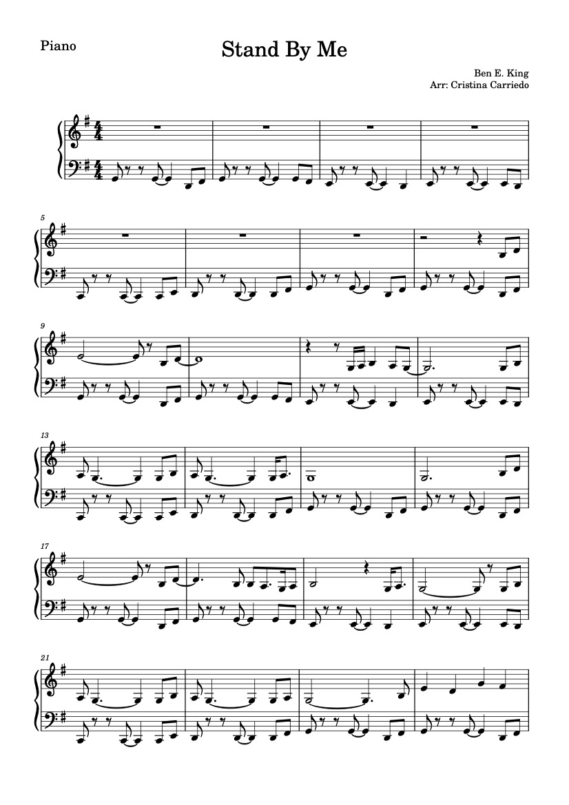 First page of the intermediate piano sheet music for Stand By Me by Ben. E King on Tably.es