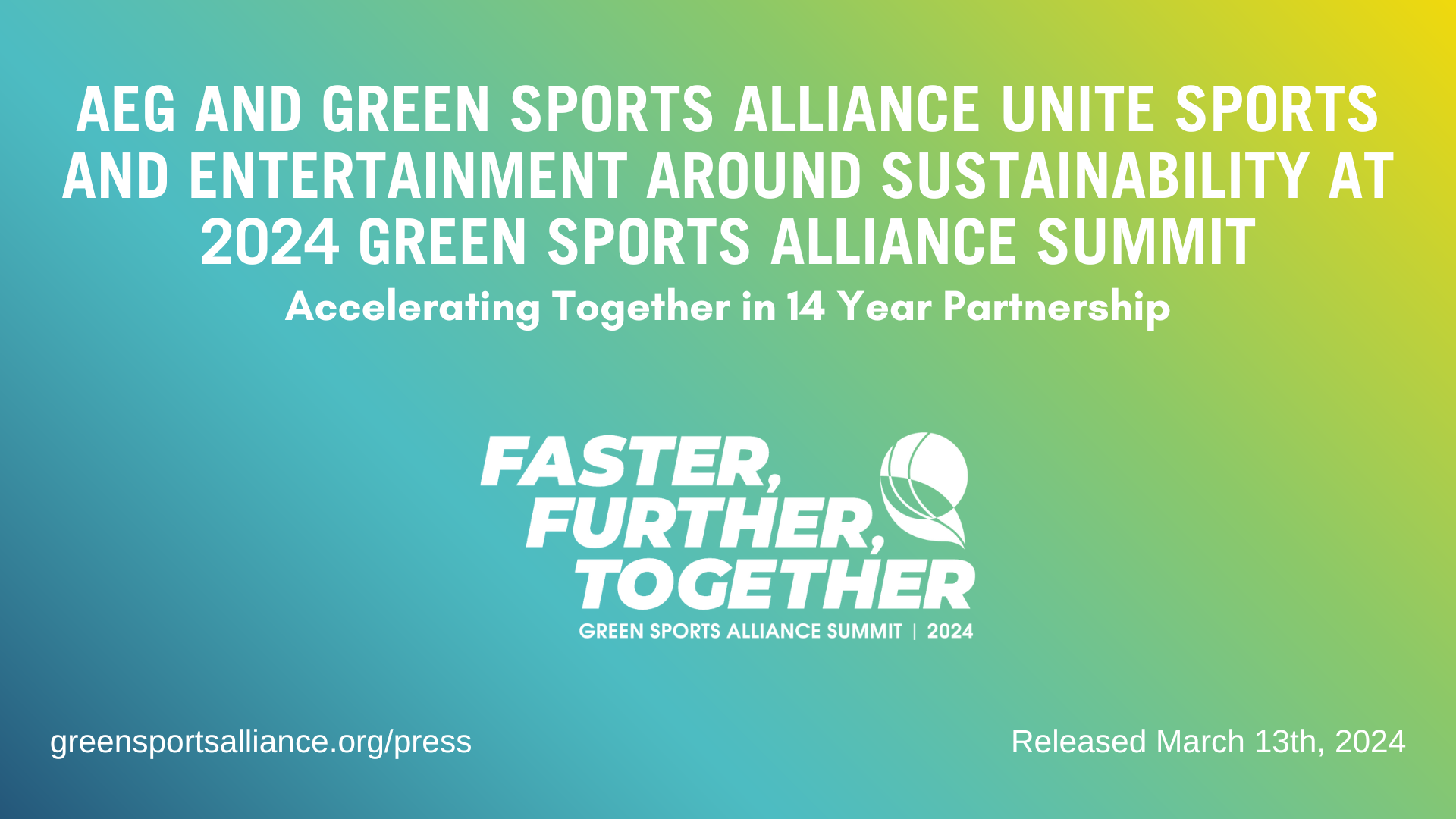 AEG and Green Sports Alliance Unite Sports and Entertainment Around Sustainability at 2024 Green Sports Alliance Summit