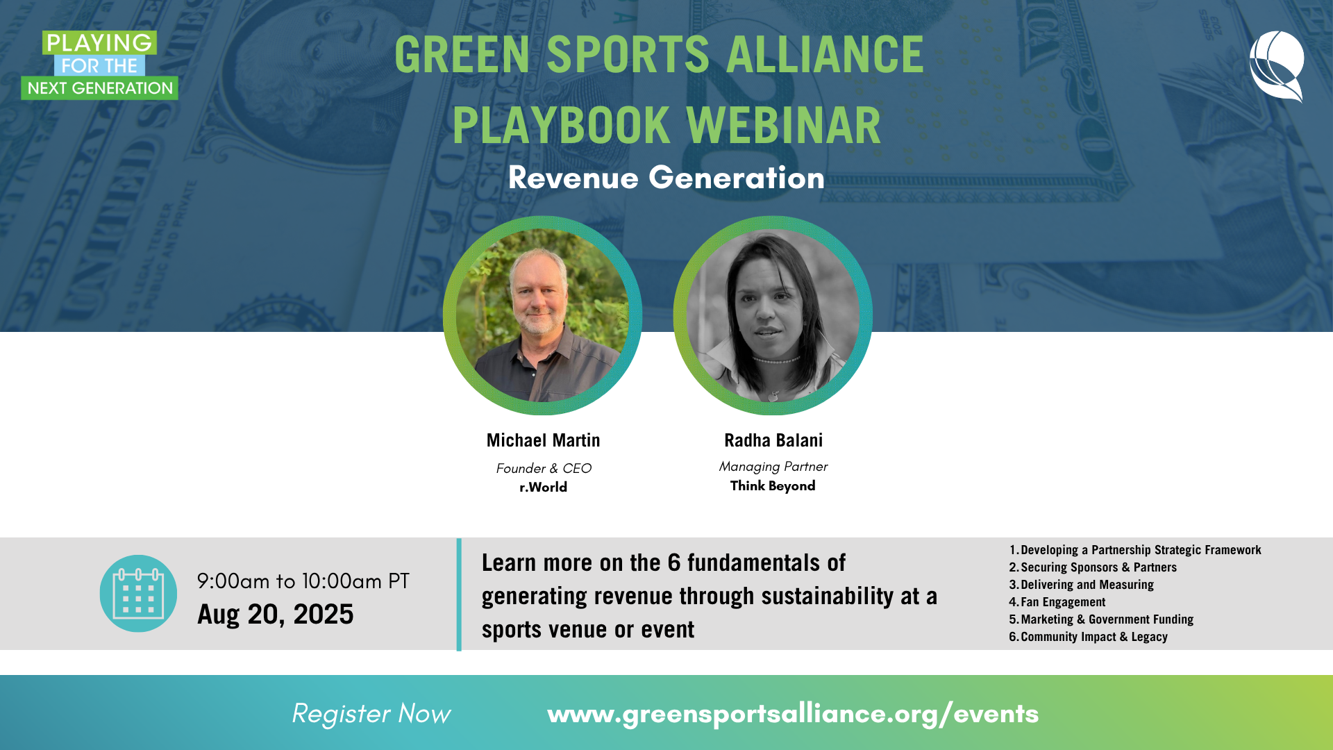 Green Sports Alliance Playbook Webinar: Revenue Generation