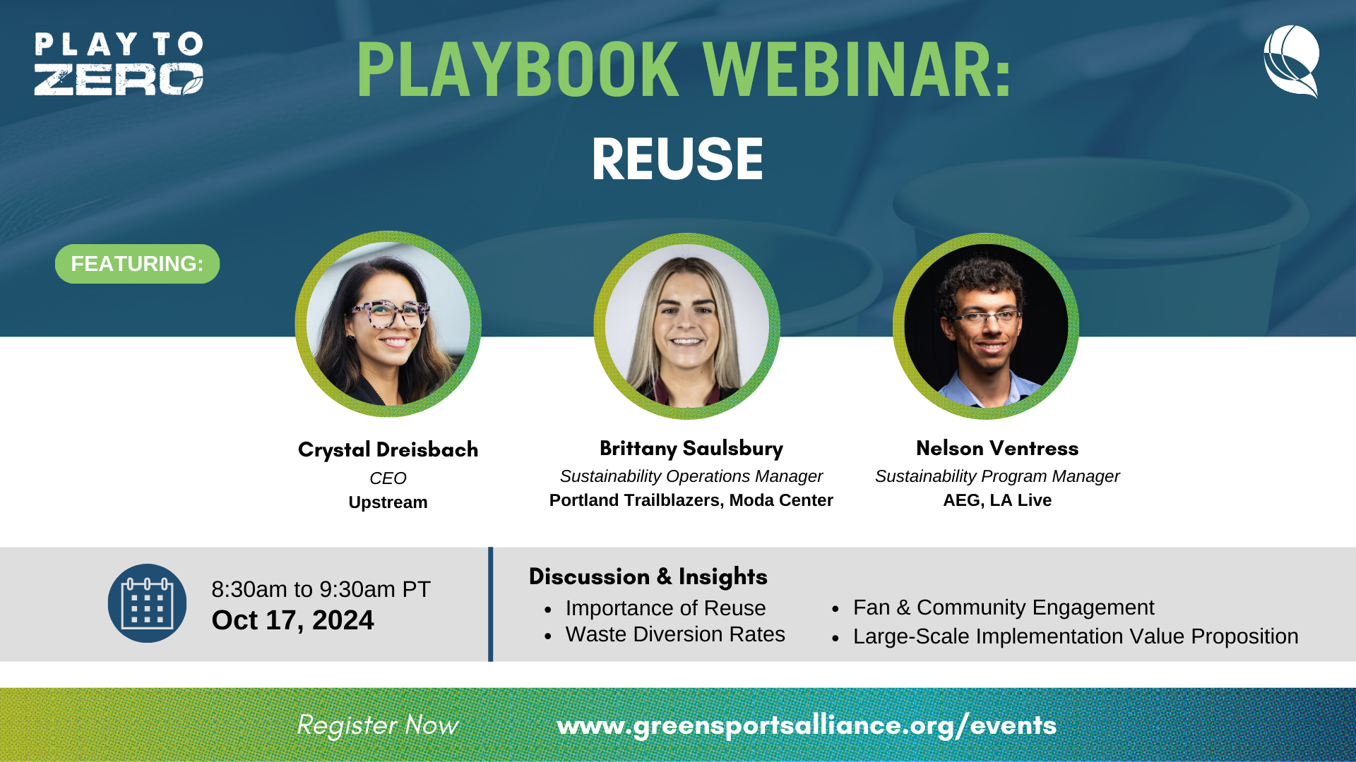 Green Sports Alliance Playbook Webinar: REUSE