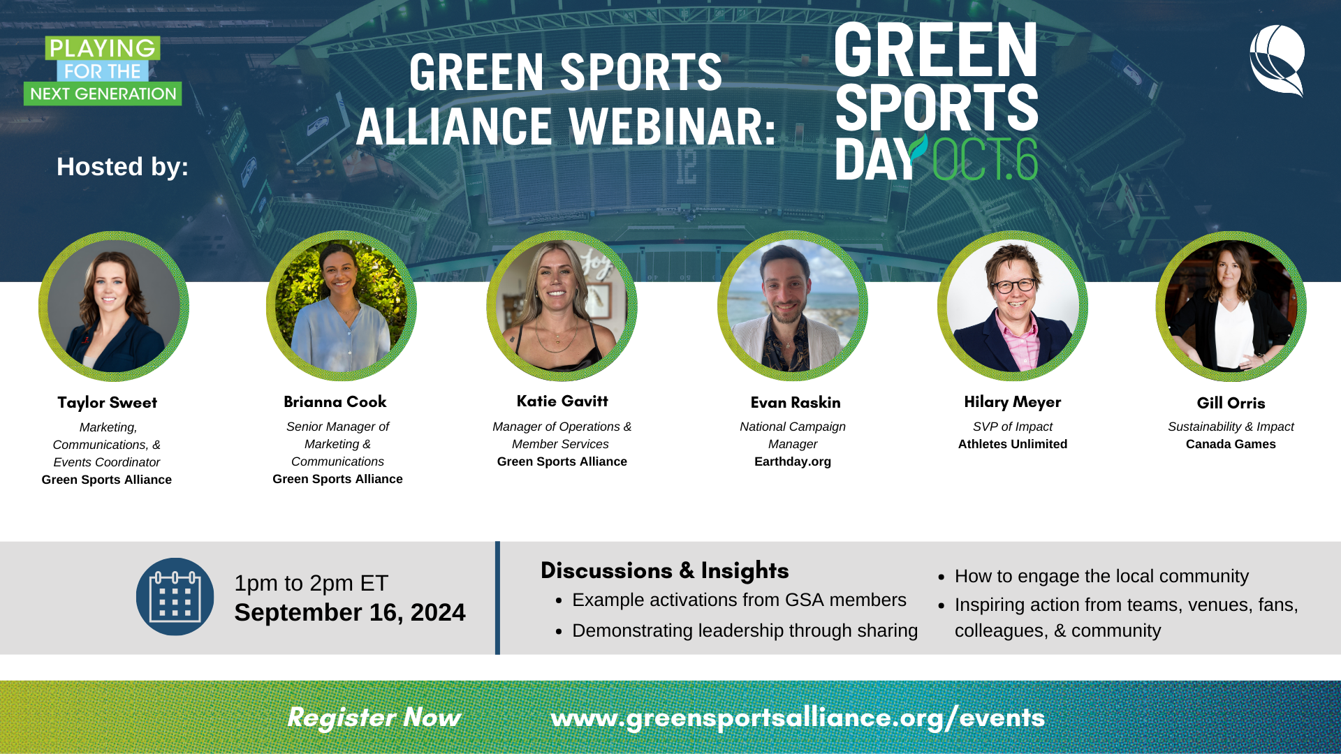 Green Sports Alliance Webinar: GREEN SPORTS DAY