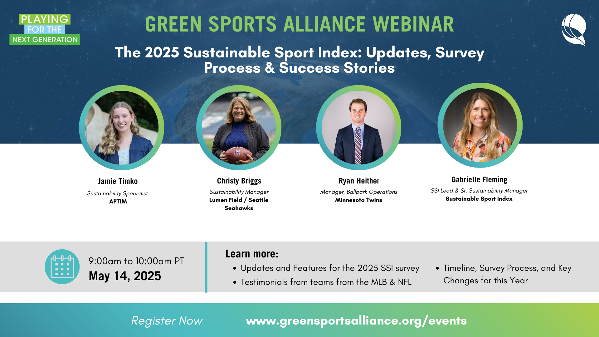 Green Sports Alliance Webinar: The 2025 Sustainable Sport Index: Updates, Survey Process & Success Stories