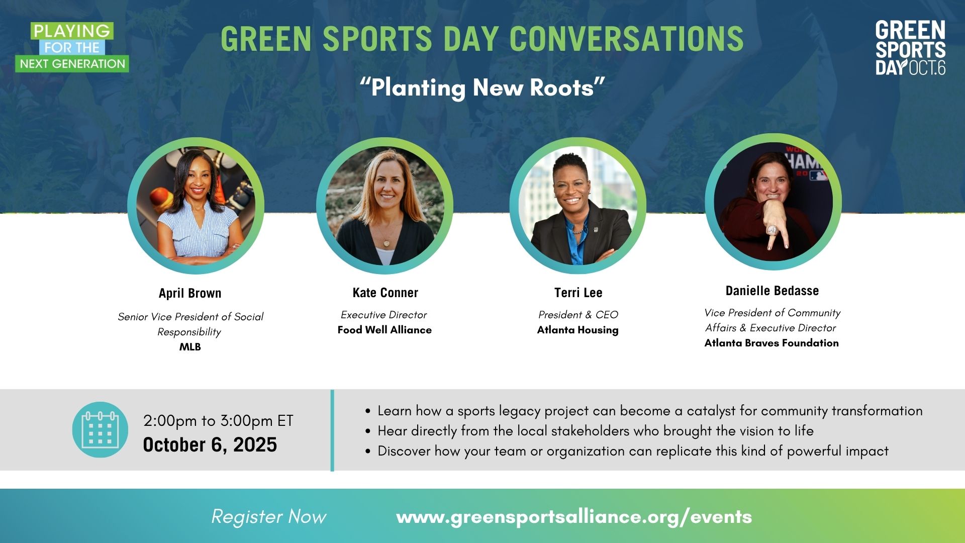 Green Sports Day Conversation: “Planting New Roots” with MLB, Braves, Food Well Alliance, and Atlanta Housing