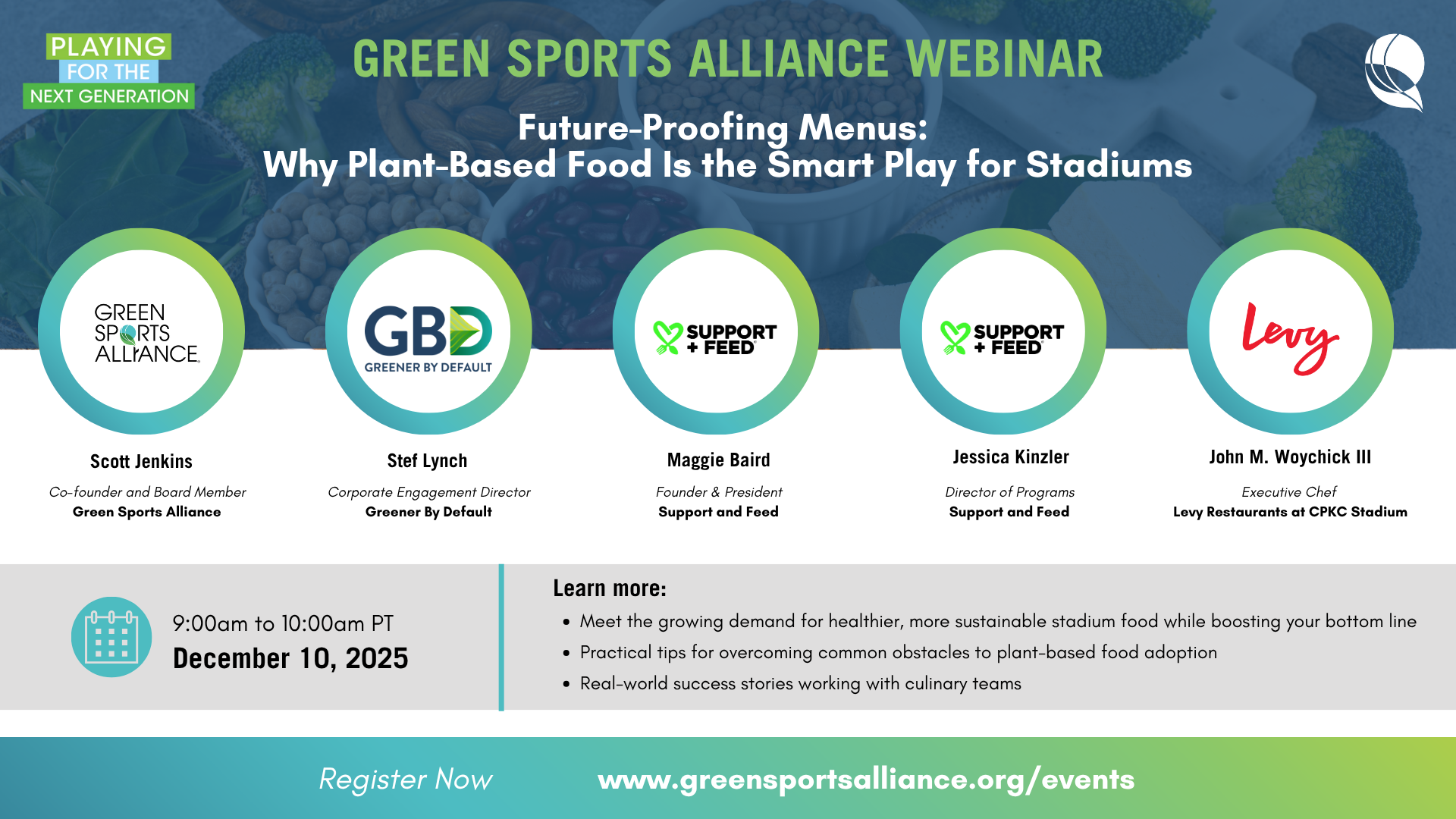 Green Sports Alliance Webinar: Future-Proofing Menus: Why Plant-Based Food Is the Smart Play for Stadiums