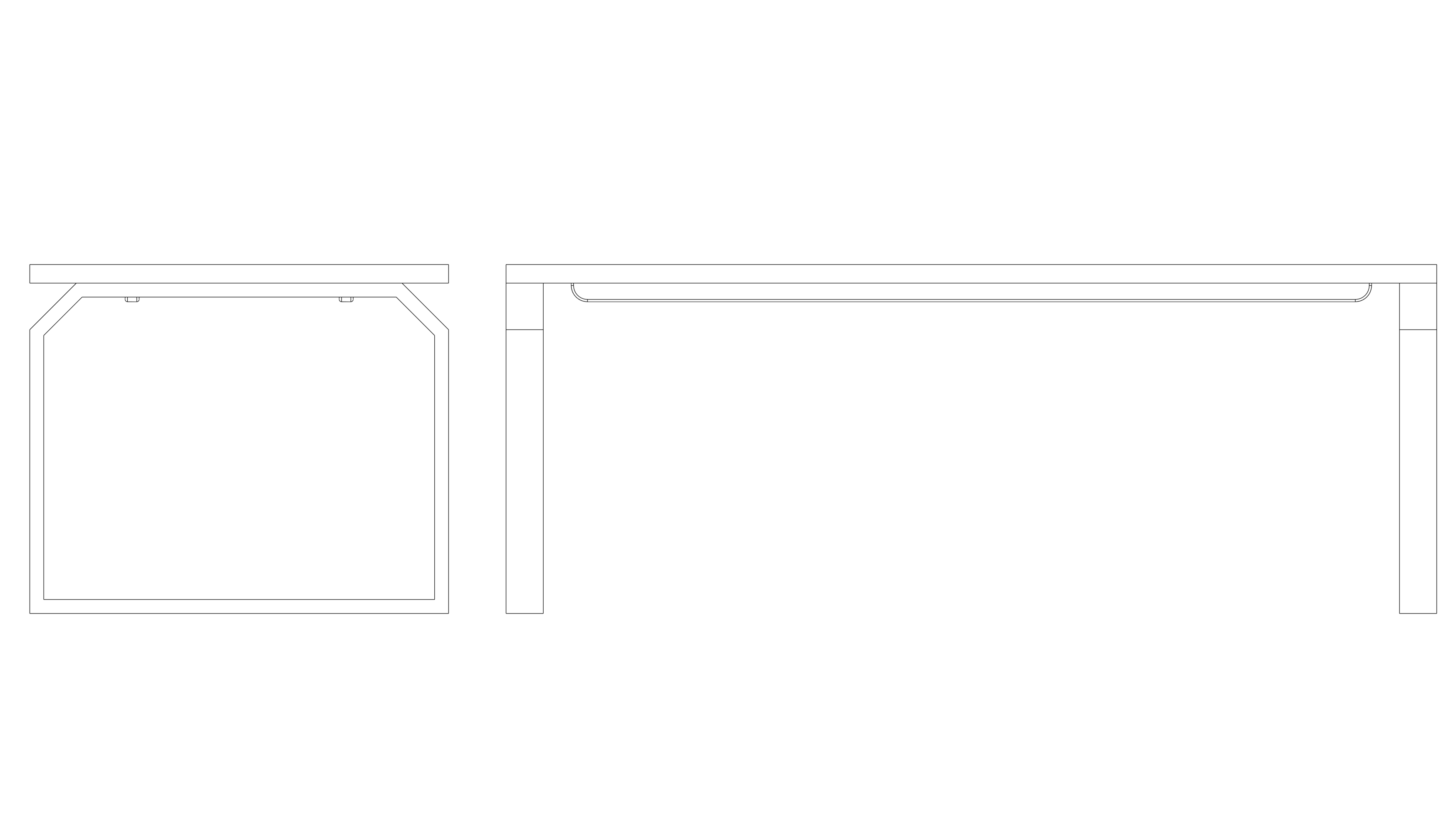 Technical drawing of the Custom Horizon table by Furnilo