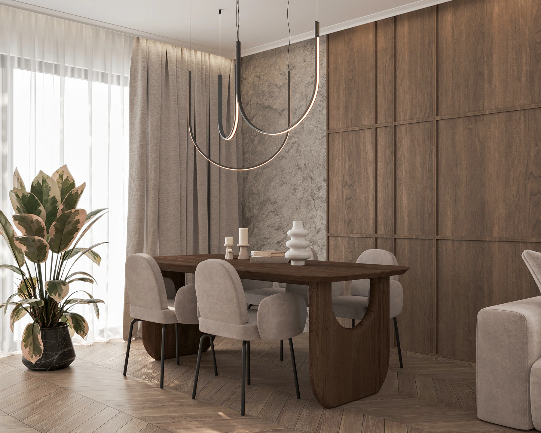 Furnilo’s Custom Luna table integrated into a real home interior