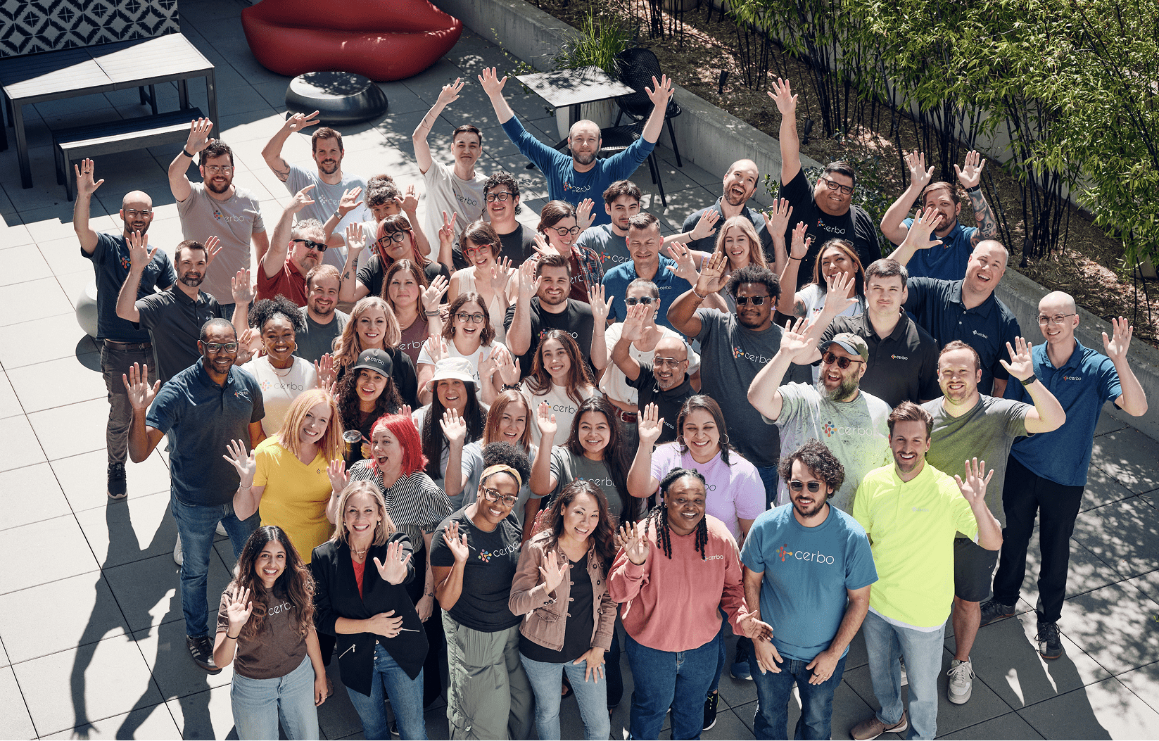 A group photo of all the Cerbo employees who attended the most recent company retreat