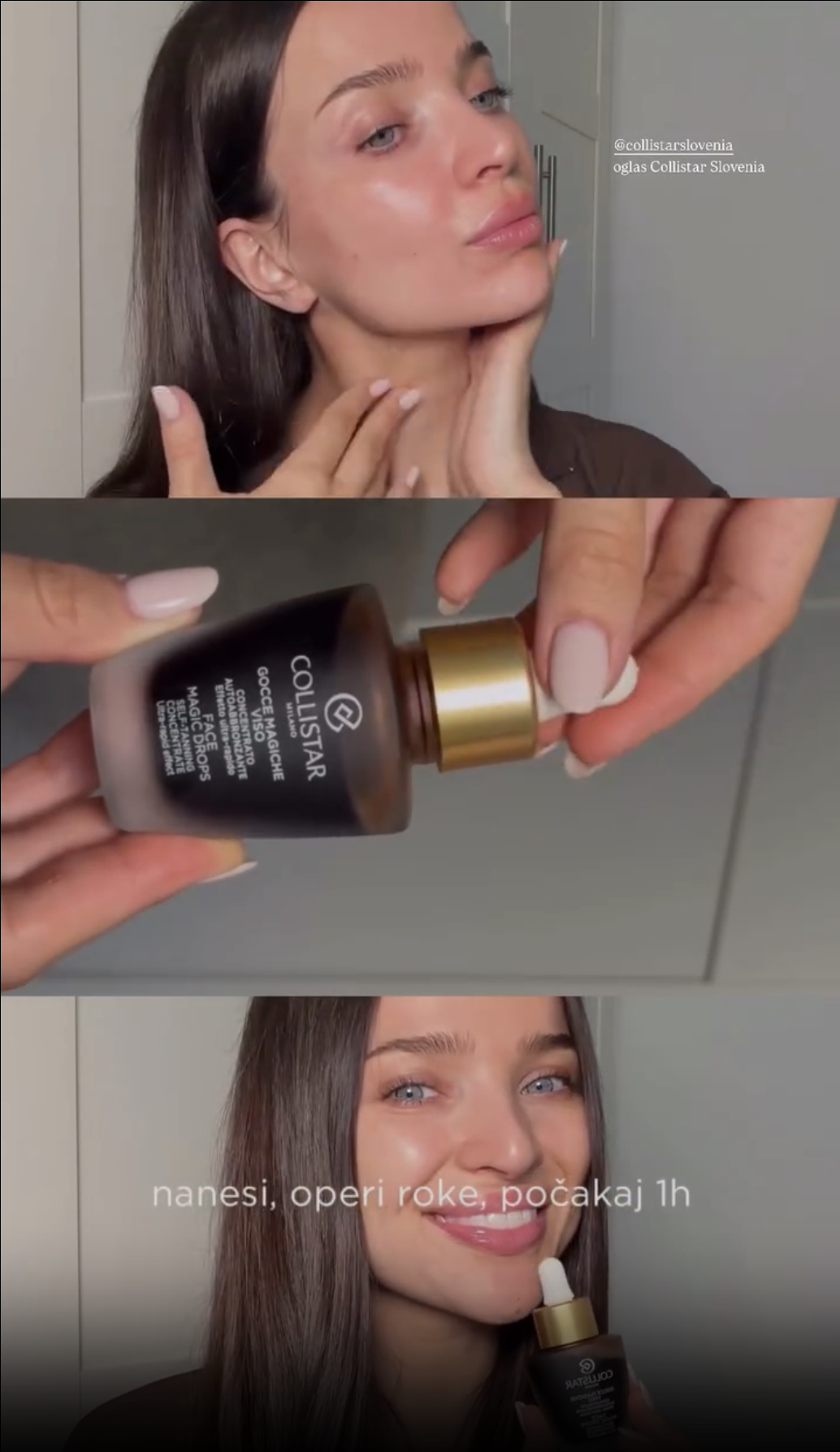 Zaslonski posnetek Instagram objave ustvarjalke o izdelku Collistar Face Magic Drops