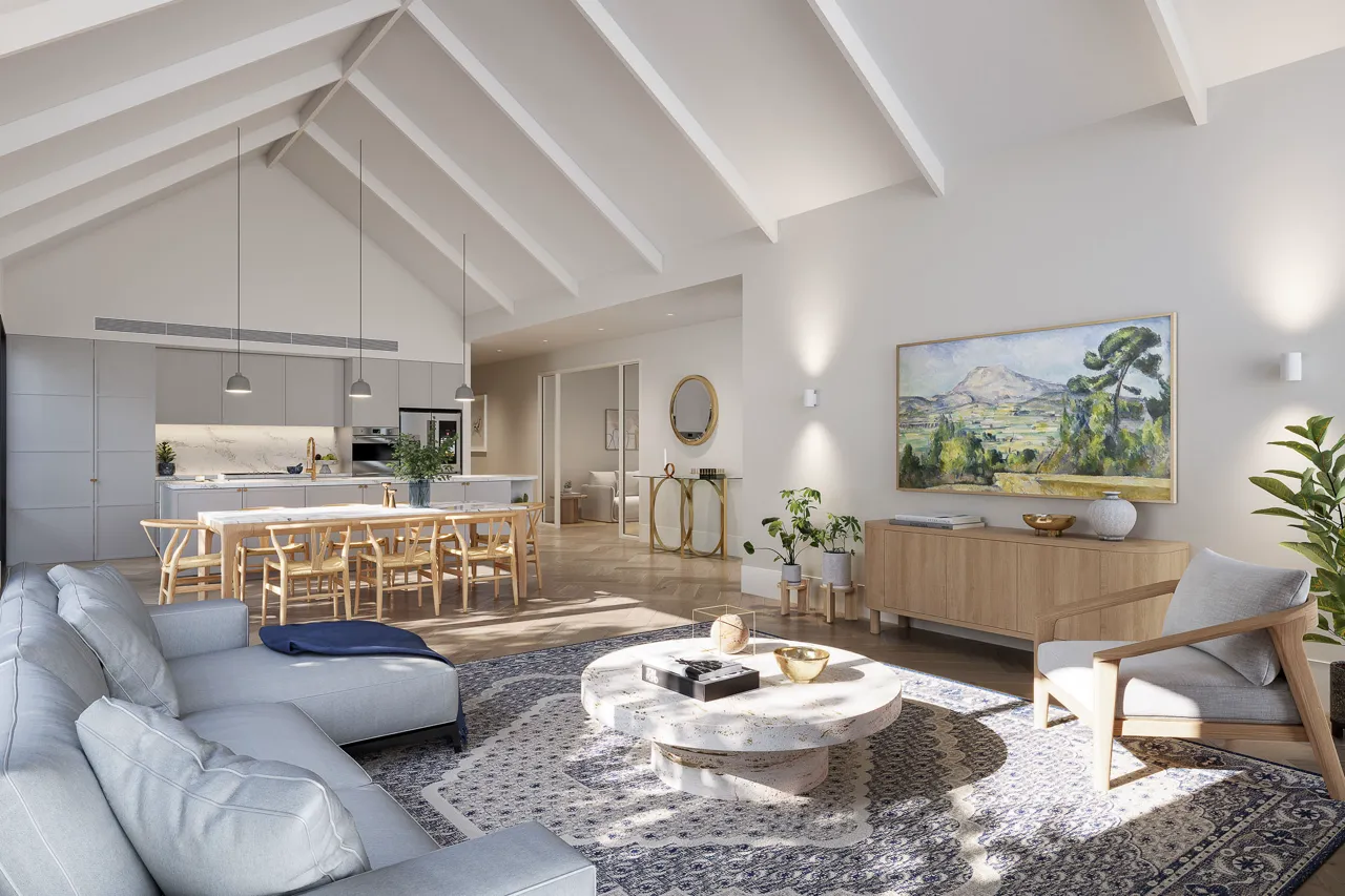 The Ace Residences dining and living area — AO Design Studio interior design, Bowral