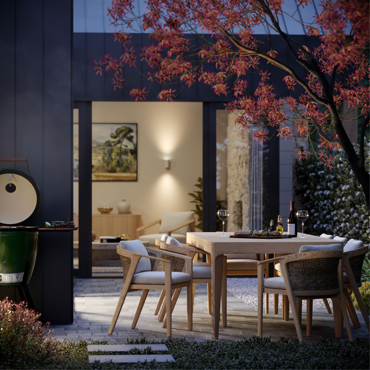The Ace Residences backyard view — AO Design Studio residential architects, Bowral NSW