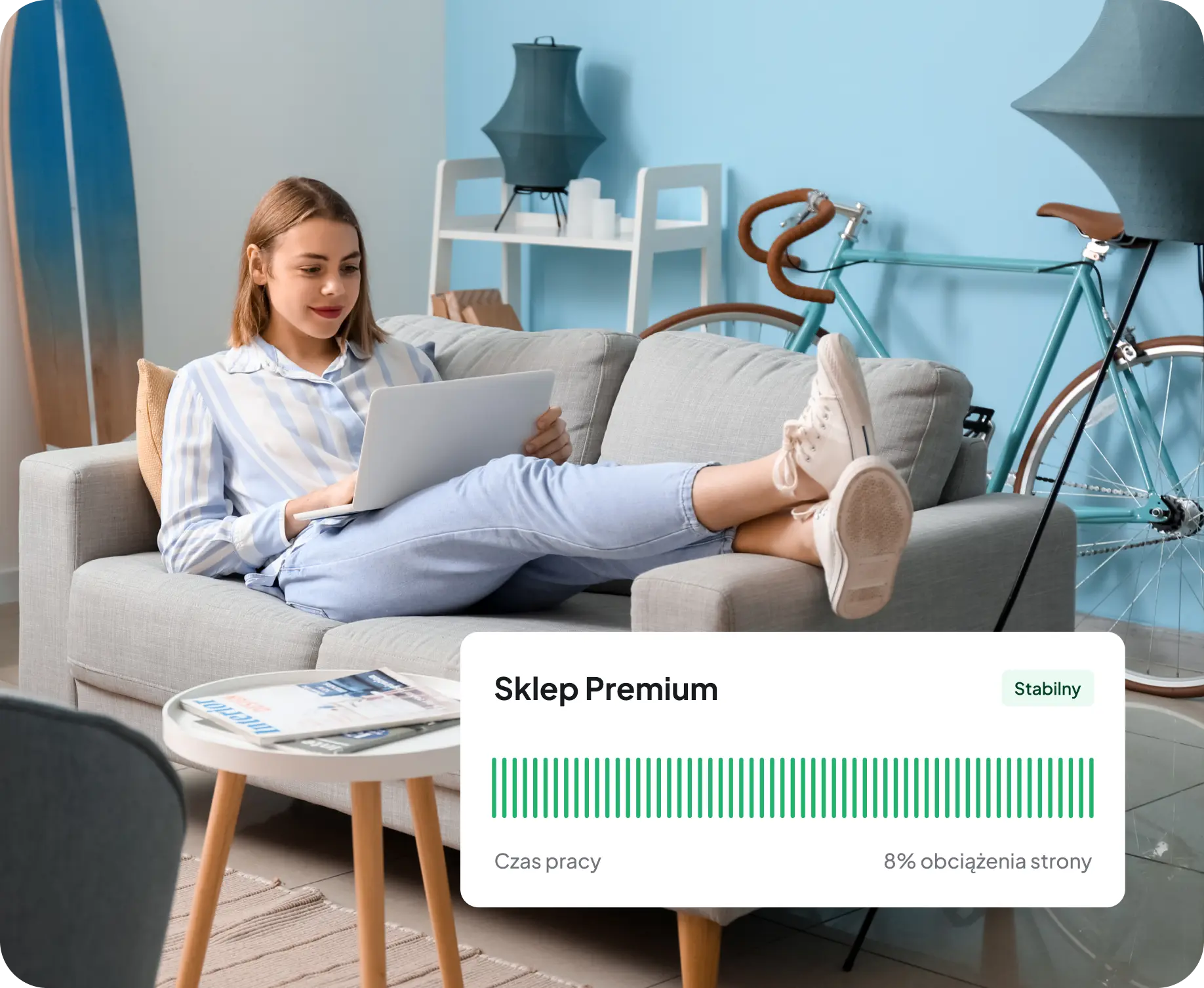 Klientka zadowolona z wydajności i szybkości sklepu Premium