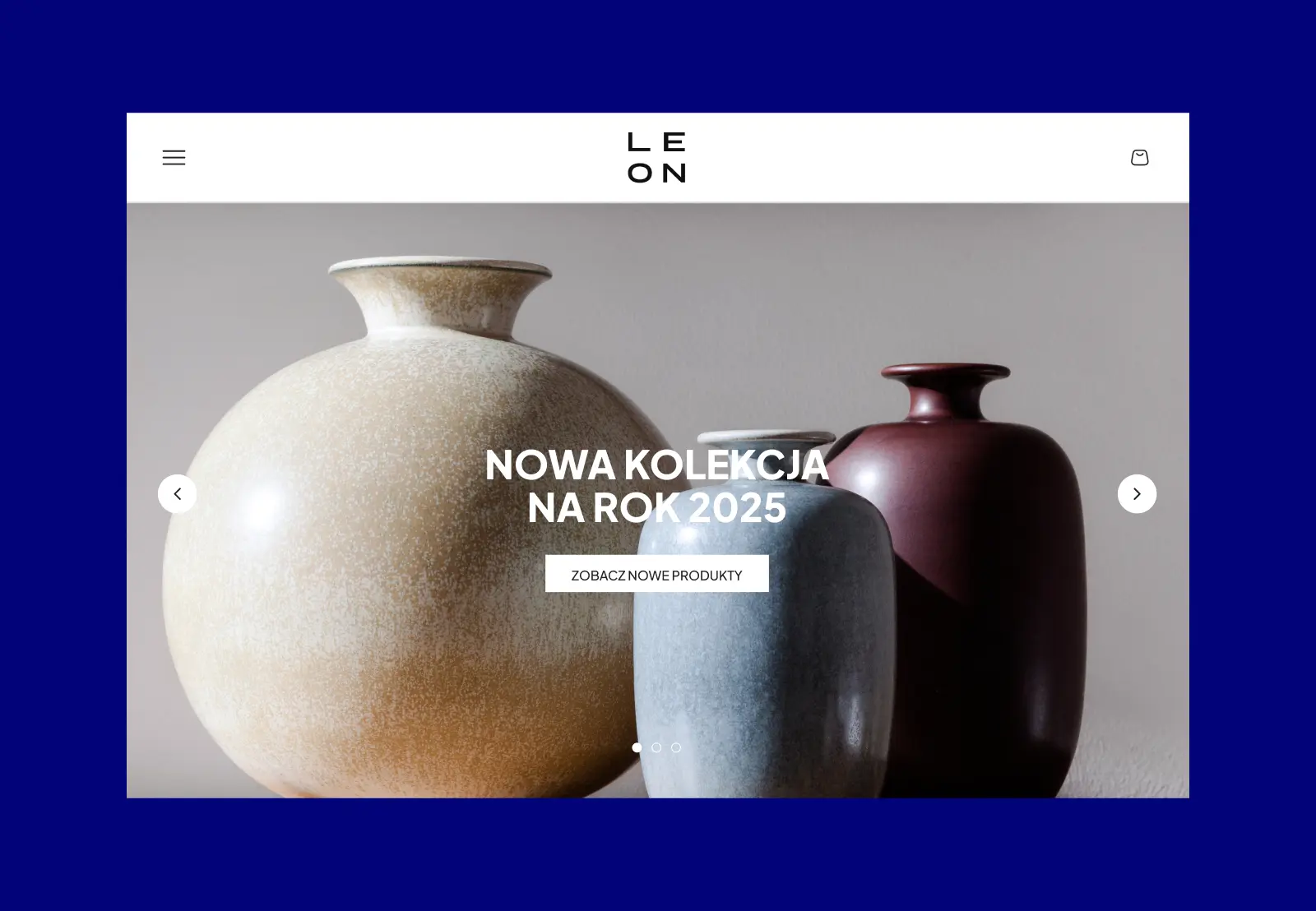 Strona sklepu internetowego z ceramiką