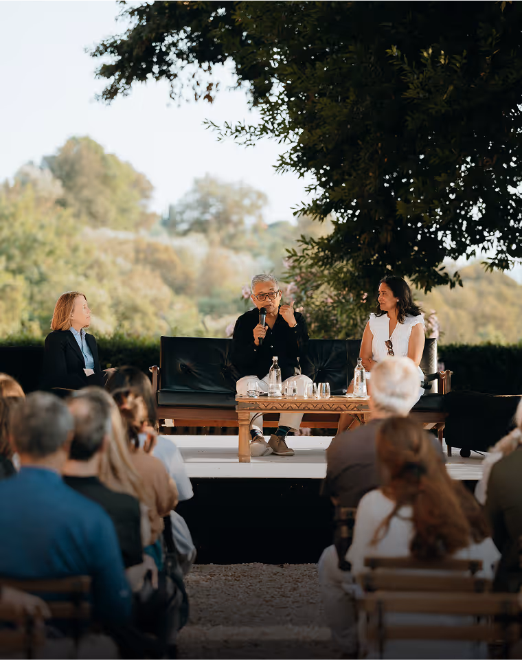 Anisa Costa, CSO at Rivian, and Michael Kobori, CSO at Starbucks discussing sustainability leadeship.