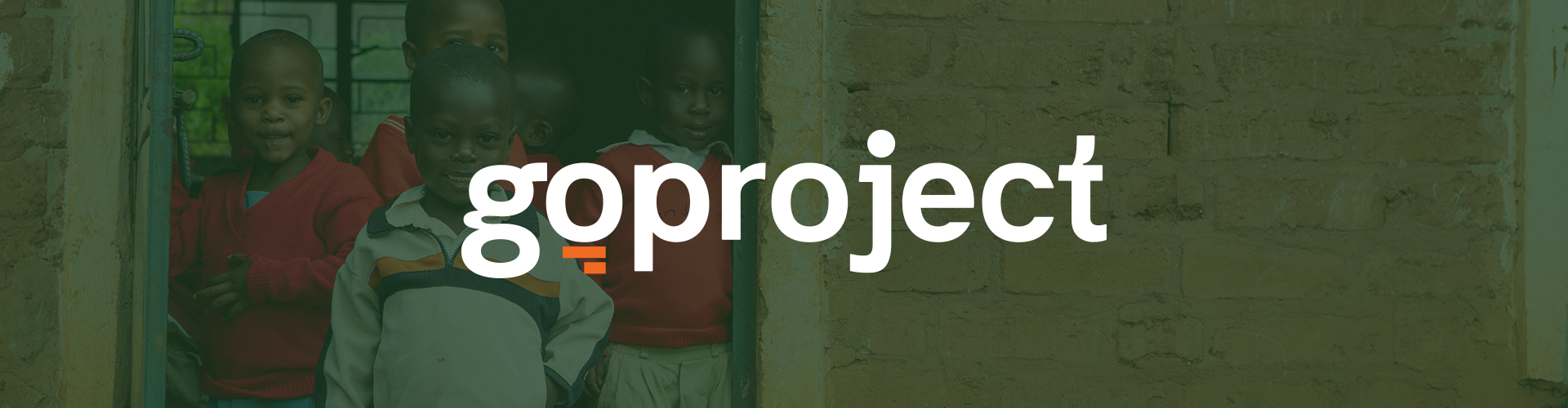 GO Project logo on image with kids
