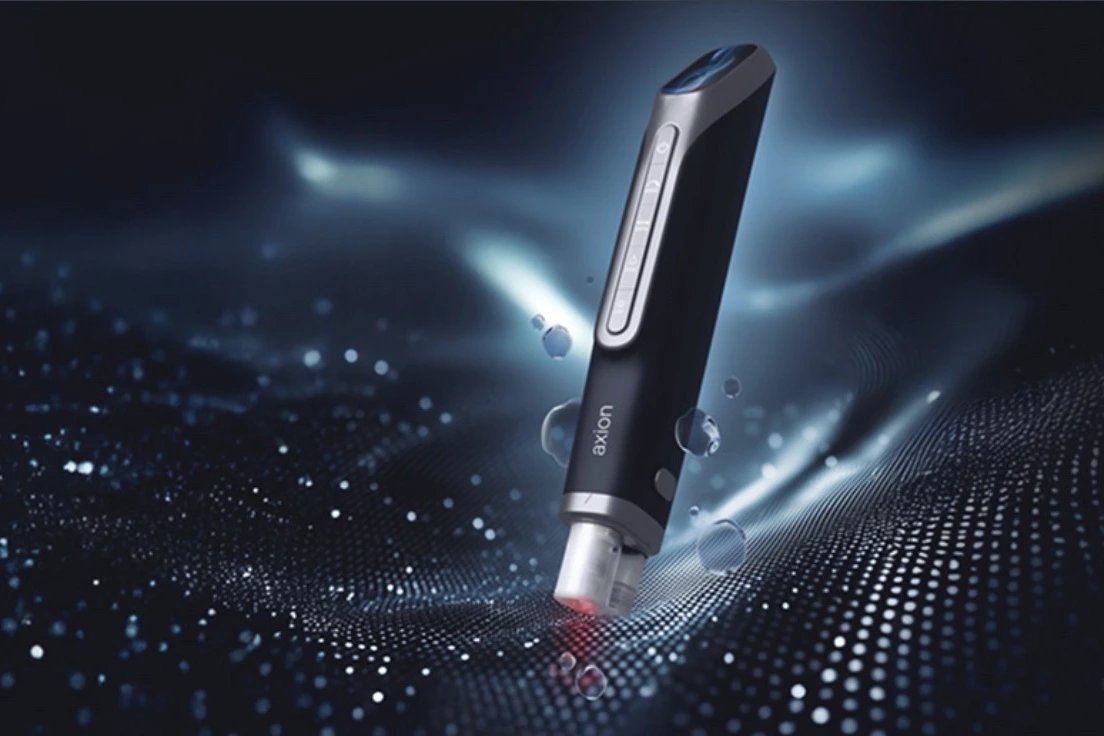axion microneedling device by mesoestetic with advanced elemental technology for skin rejuvenation