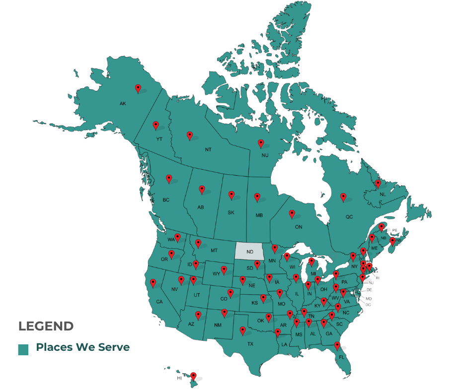 States We Work With and Canada