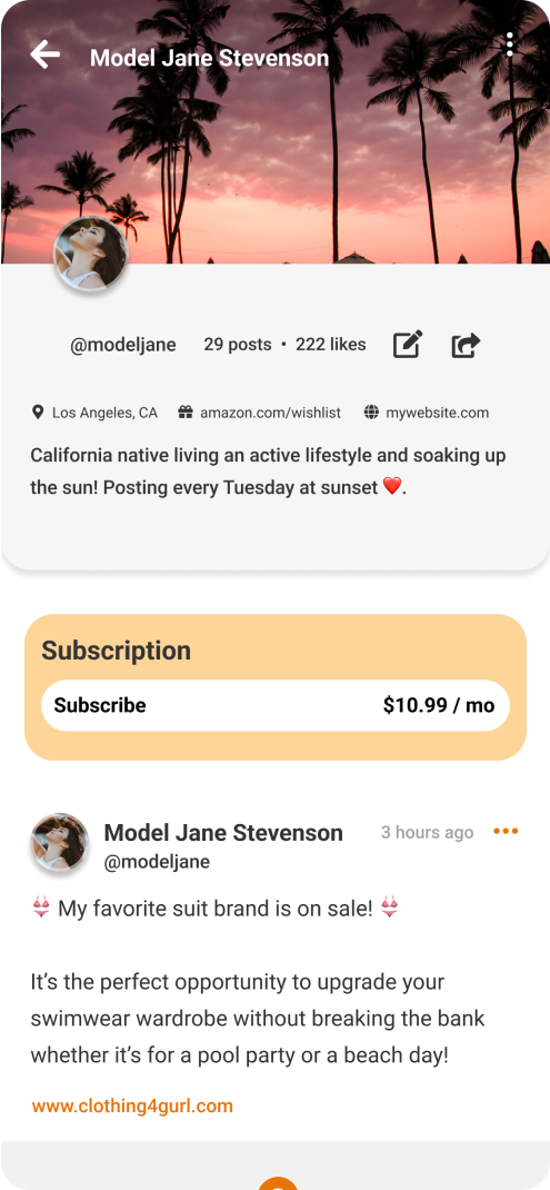 mobile design post feed