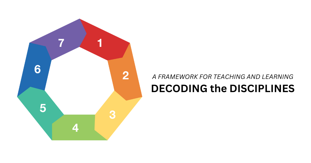 Decoding The Disciplines Decoding the Disciplines - Pedagogical framework for teaching and learning