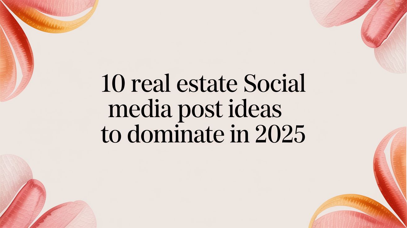 10 Real Estate Social Media Post Ideas to Dominate in 2025