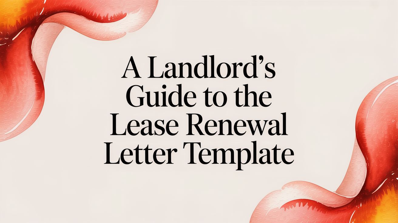 A Landlord’s Guide to the Lease Renewal Letter Template