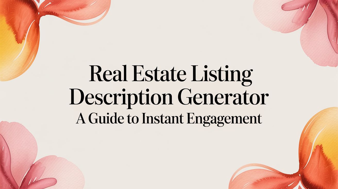 Real Estate Listing Description Generator A Guide To Instant Engagement