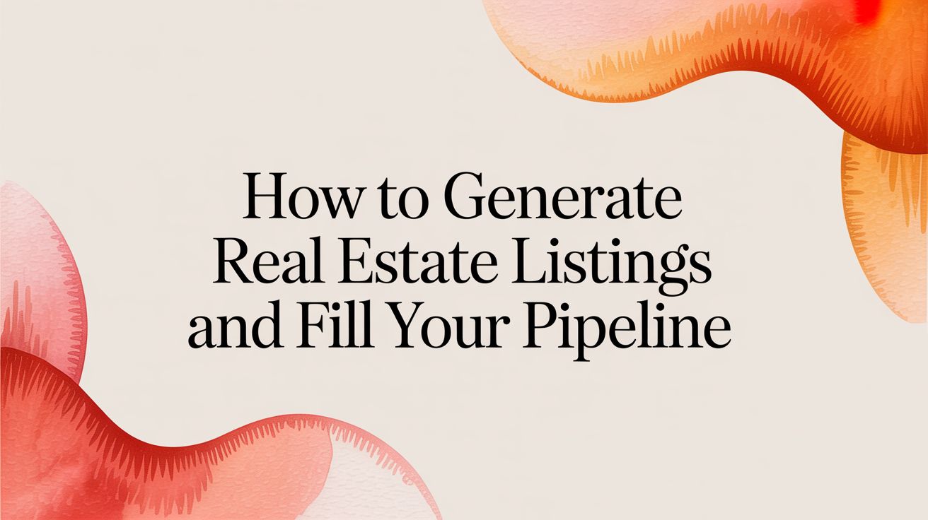 How to Generate Real Estate Listings and Fill Your Pipeline