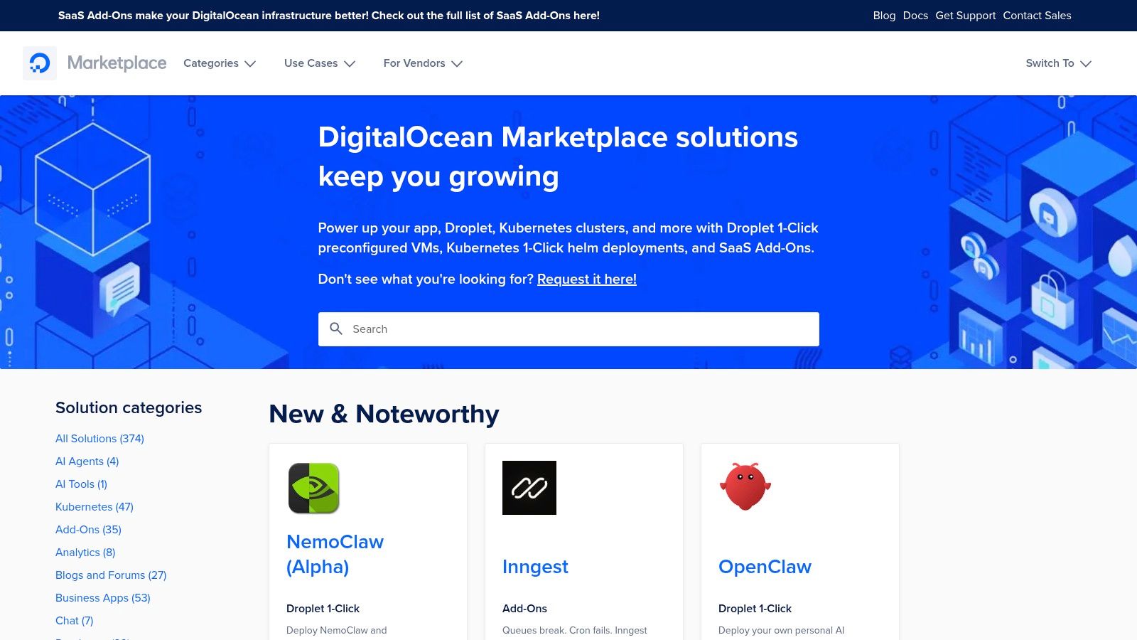 DigitalOcean Marketplace (1-Click Apps)