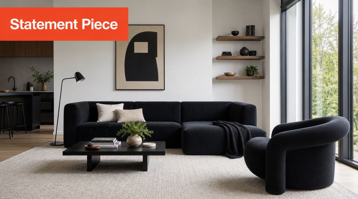 black decor living room