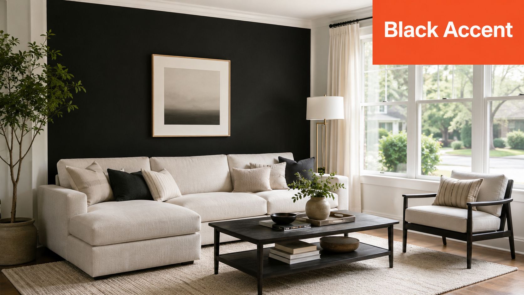 black decor living room