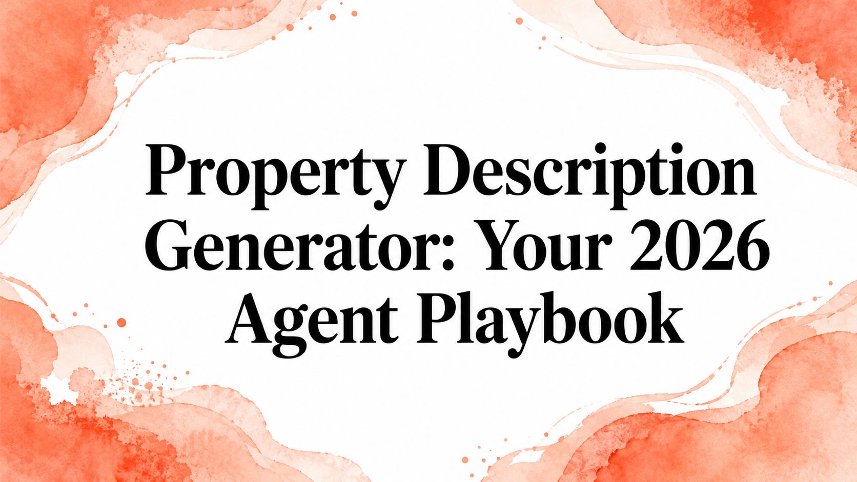 Property Description Generator: Your 2026 Agent Playbook