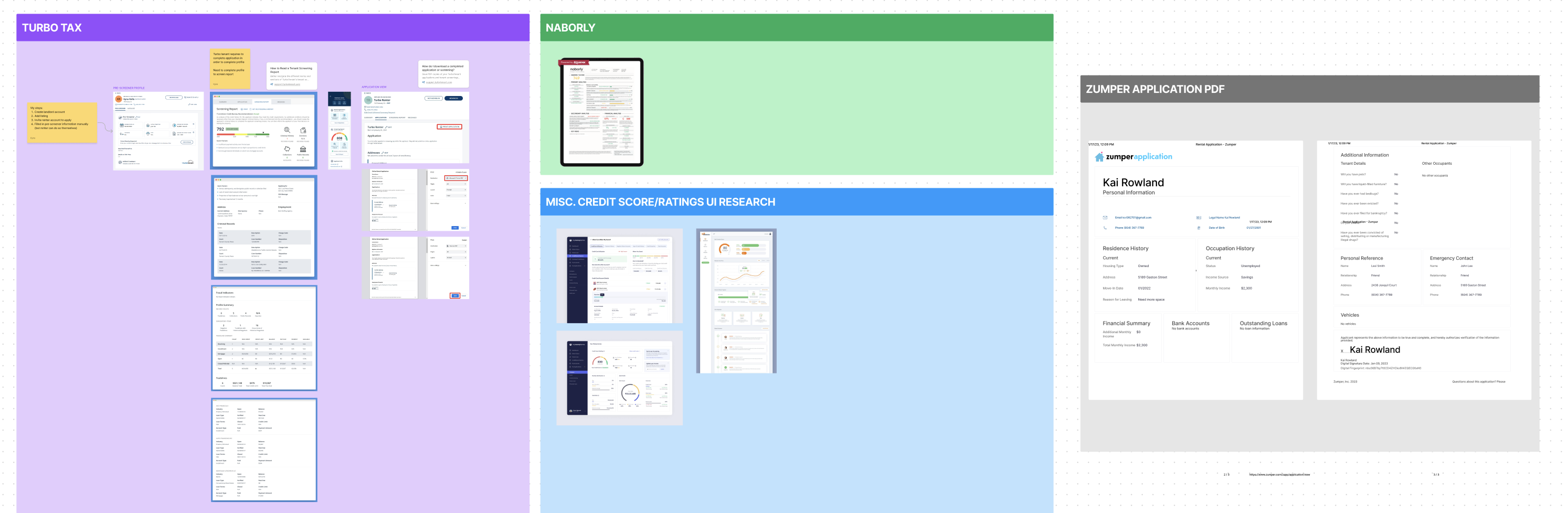 Screenshot of figjam board with research