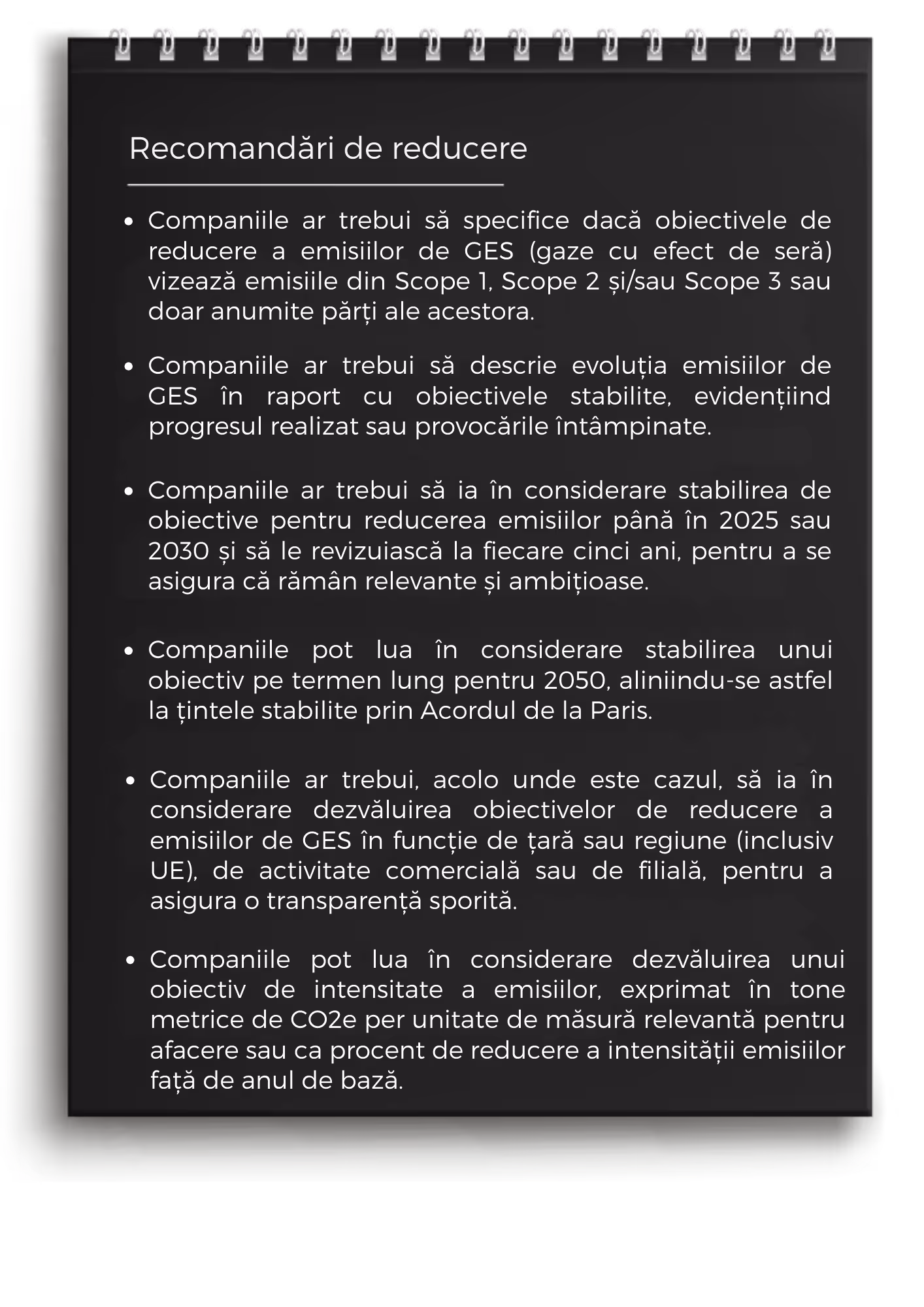 Recomandari de reducere a emisiilor pentru companii