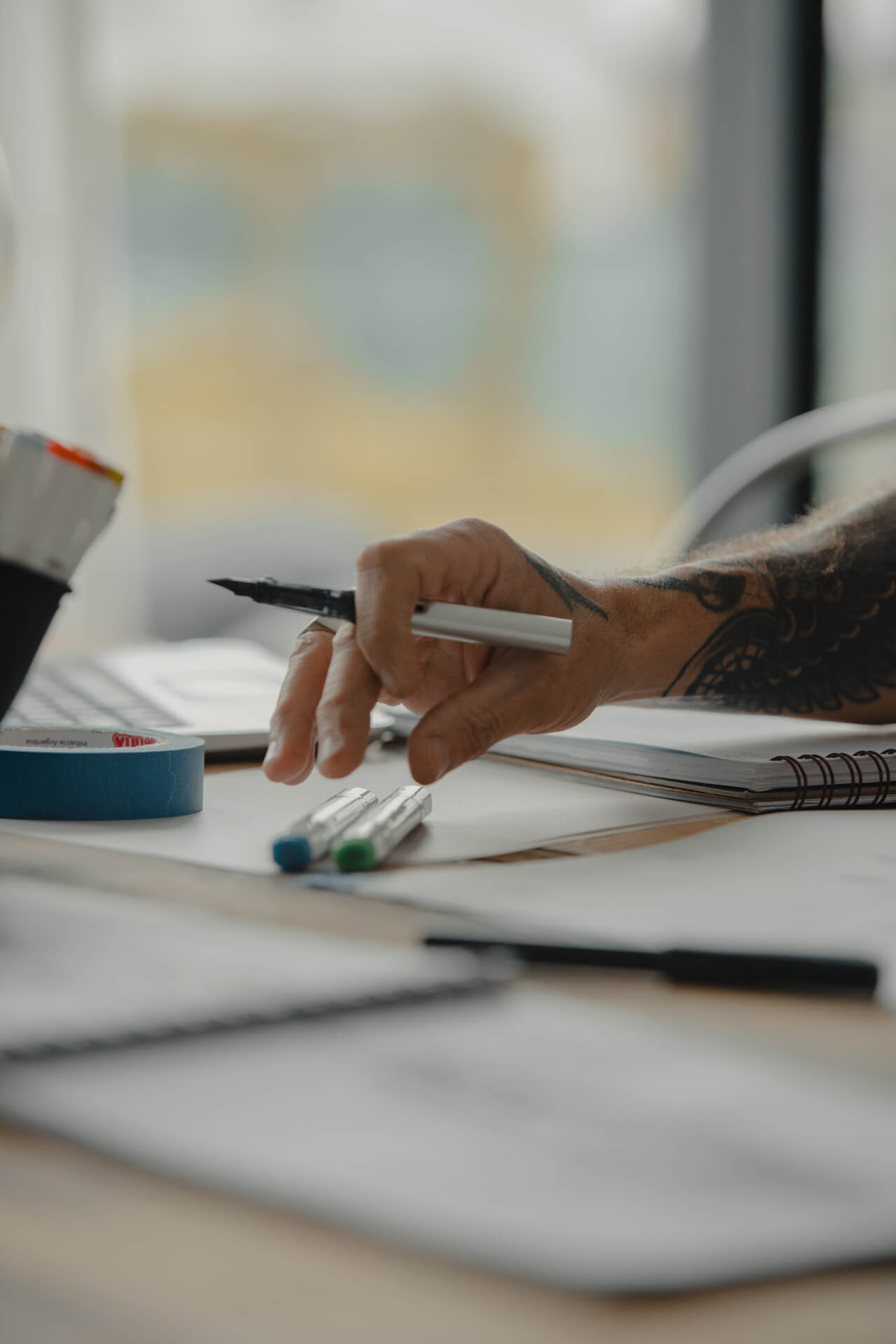 Our team working in our busy architectural studio