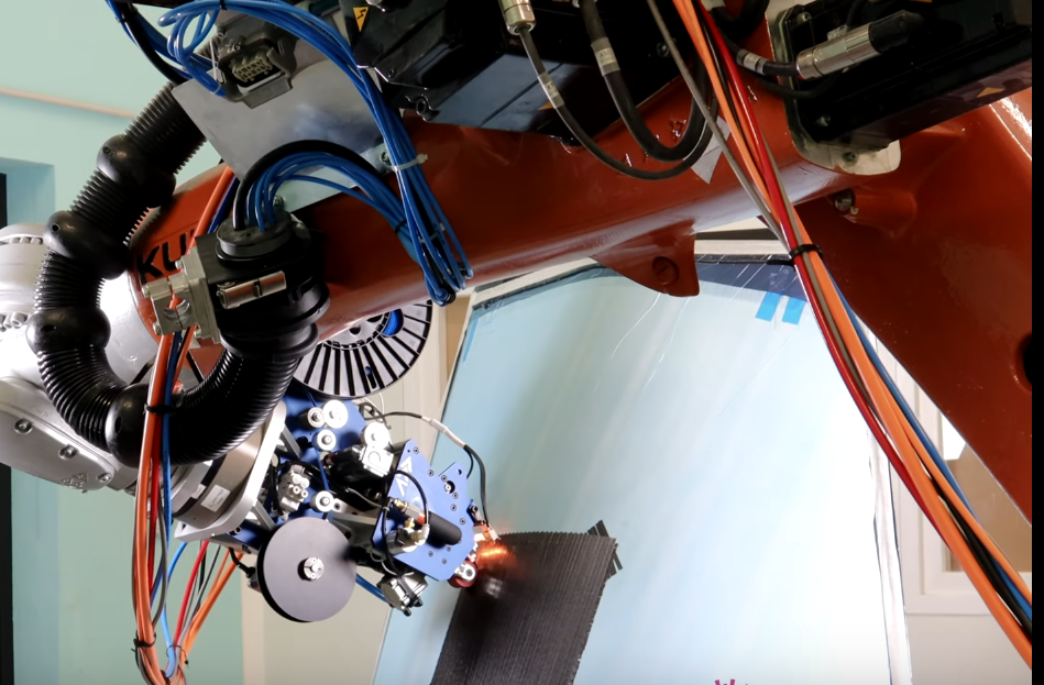 Variable-angle tow steering composite manufacturing