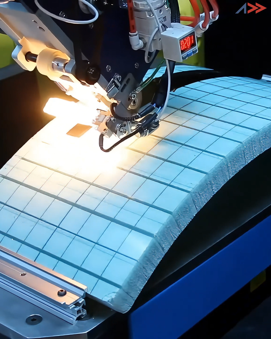 Addcomposites robotic AFP system placing variable-angle tows