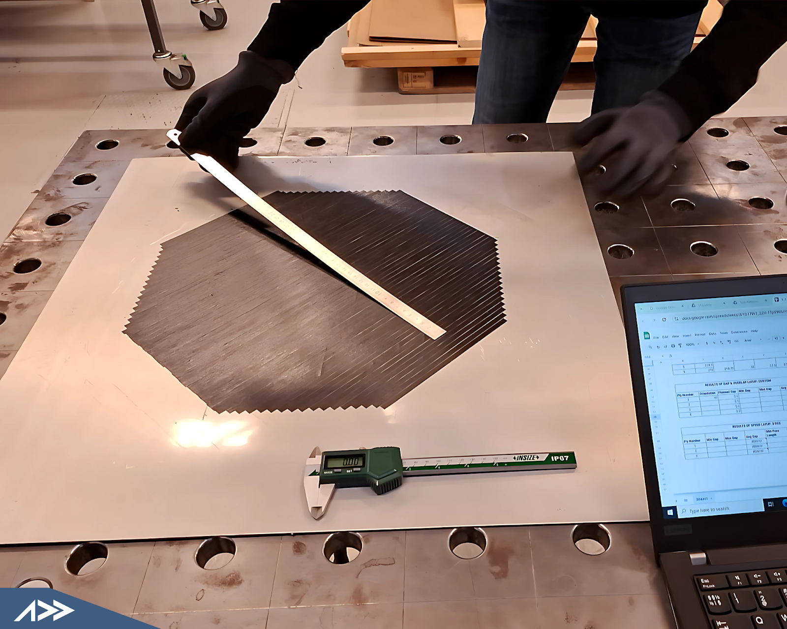 First-article inspection of an AFP test panel