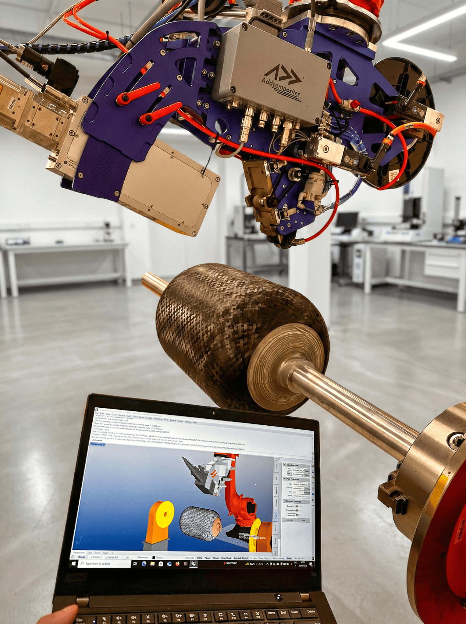 AFP-XS and AddPath in operation — the path planning and deposition tools the COBAIN framework connects to
