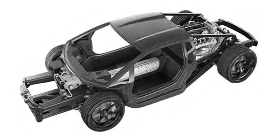 Lamborghini LB744 carbon fiber monocoque body structure