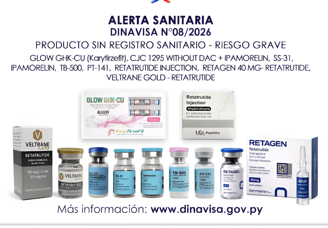 Dinavisa advierte sobre venta de productos con péptidos y hormonas sin registro