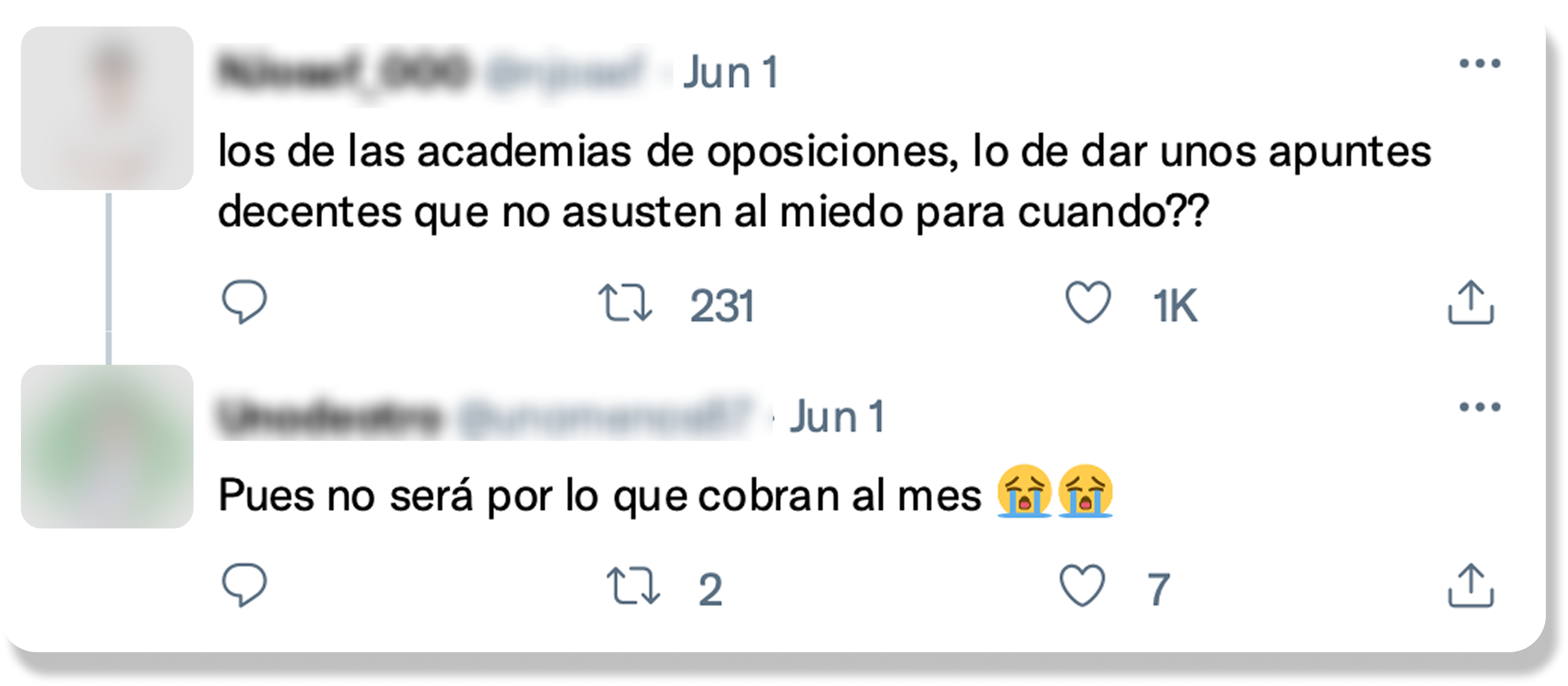 Una imagen de un tweet donde dicen que los apuntes de las academias de oposiciones son, por lo general muy poco atractivos para estuadiar. Por eso, en opovisual.es solucionamos ese problema
