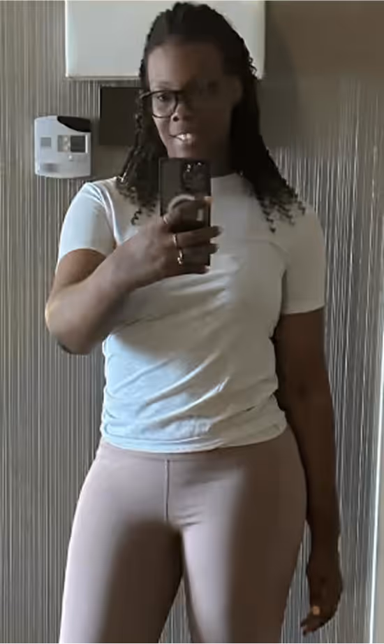 Woman smiling proudly