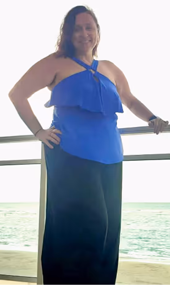 Woman smiling proudly