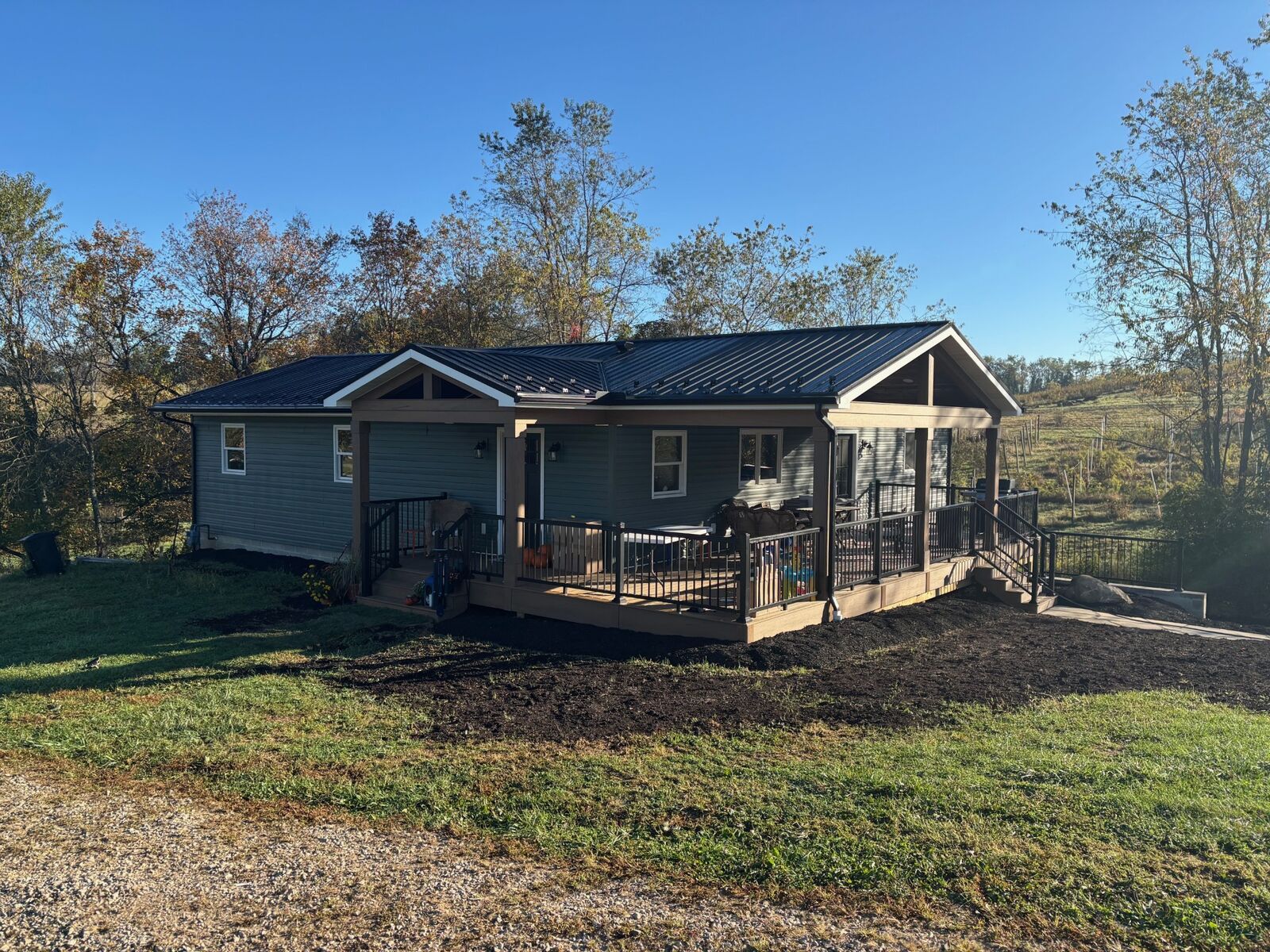 Wrap around deck with covered outdoor room