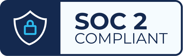 SOC 2 compliance badge indicating independently audited security controls