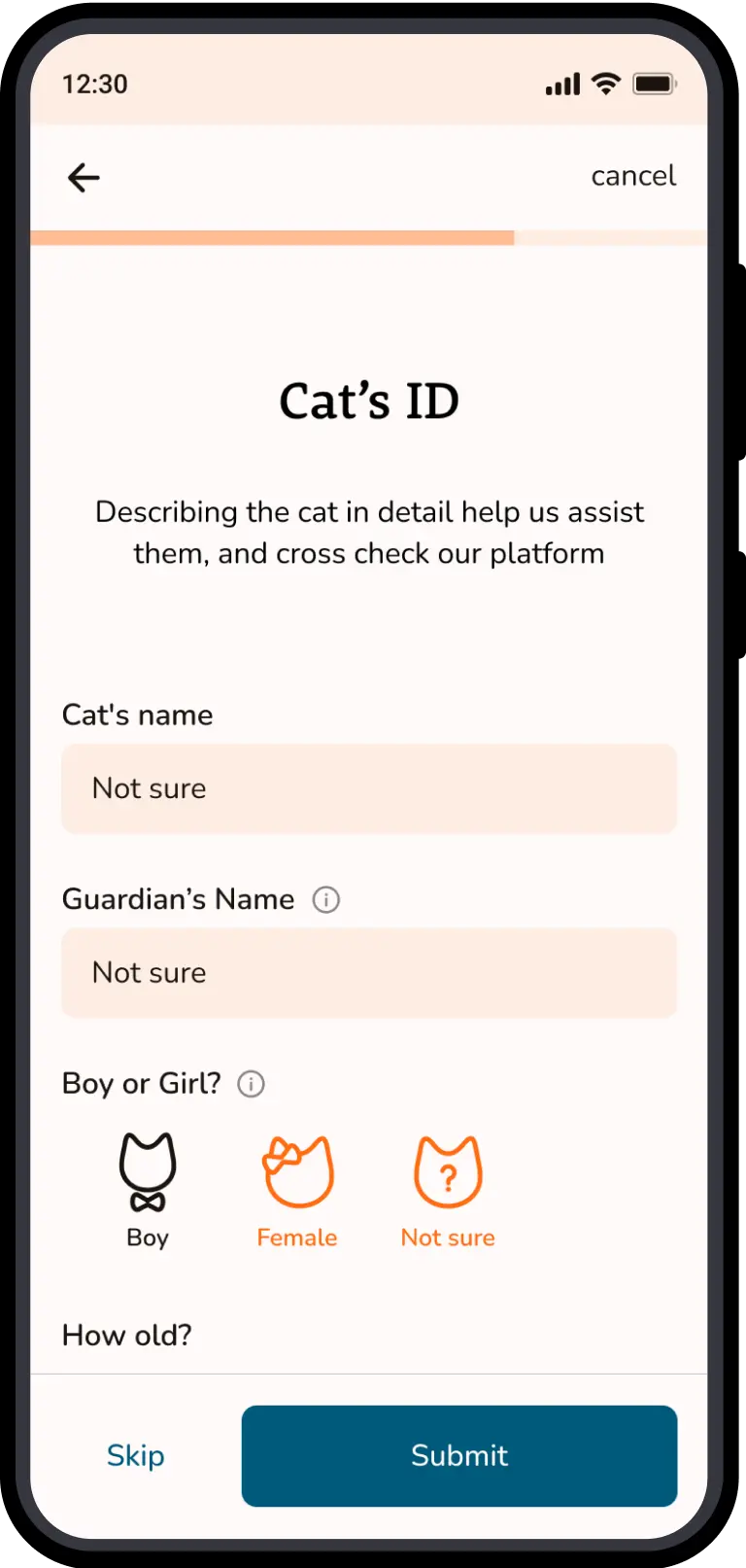 Form page cat's ID