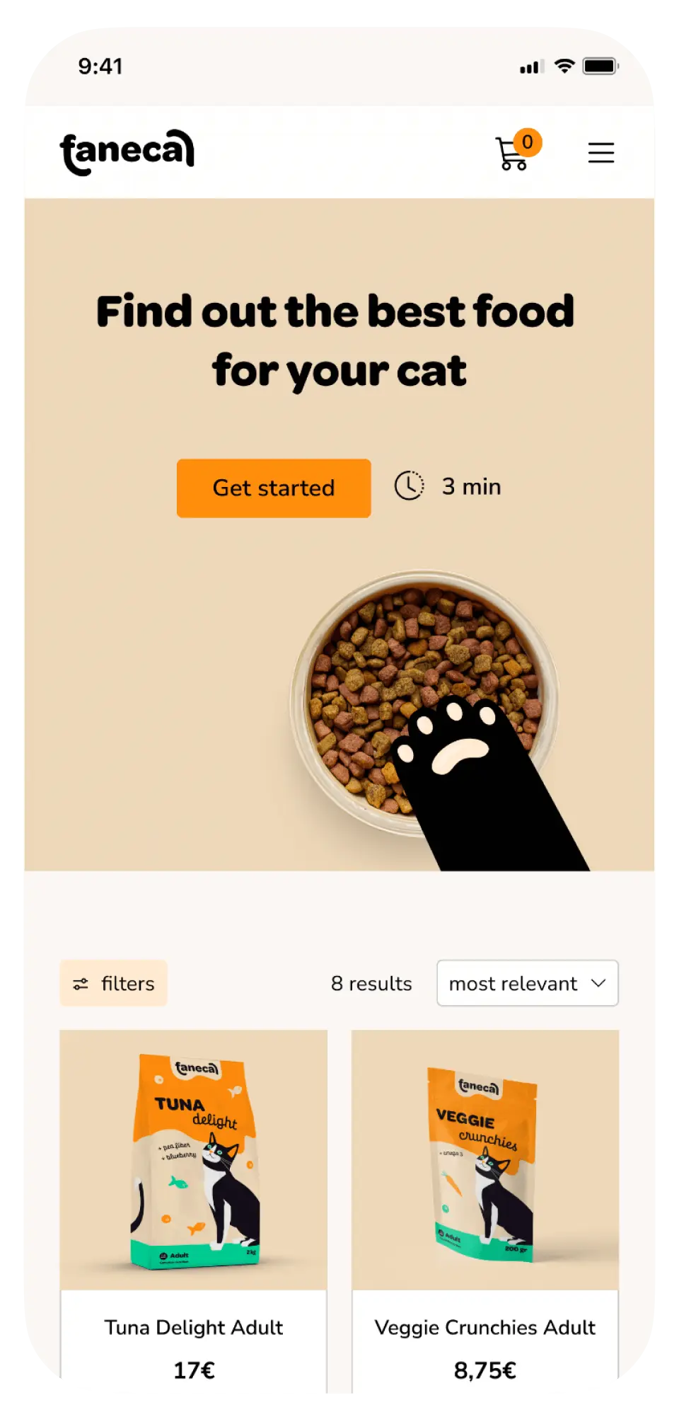 adult cat products page