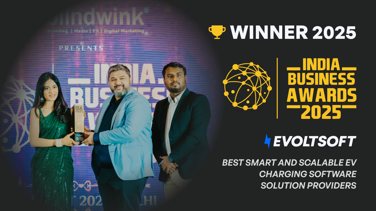Evoltsoft Wins “Best Smart and Scalable EV Charging Software Solution Provider” at India Business Awards 2025
