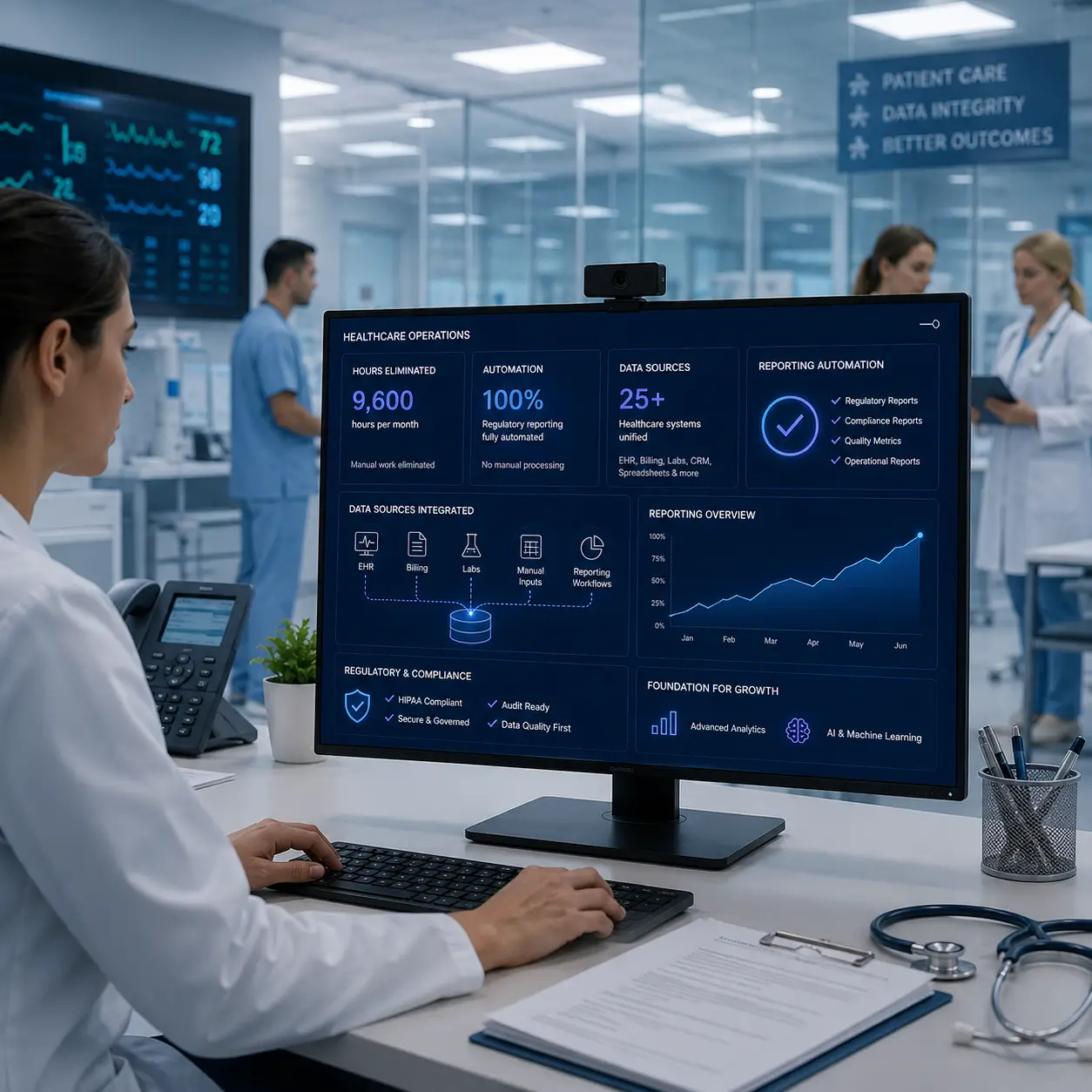 Healthcare Client Achieves Automated Regulatory Reporting, Resulting in 9,600 Hours Eliminated Per Month