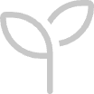 Gray outline of a plant sprout with two leaves